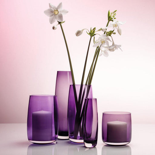 Buy Vase - Decorative Sleek Purple Glass Vase For Home Decor by Home4U on IKIRU online store