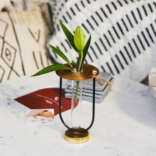 Buy Vase - Gold Test Tube Budvase | Sleek Flower Vase for Decor by Muun Home on IKIRU online store