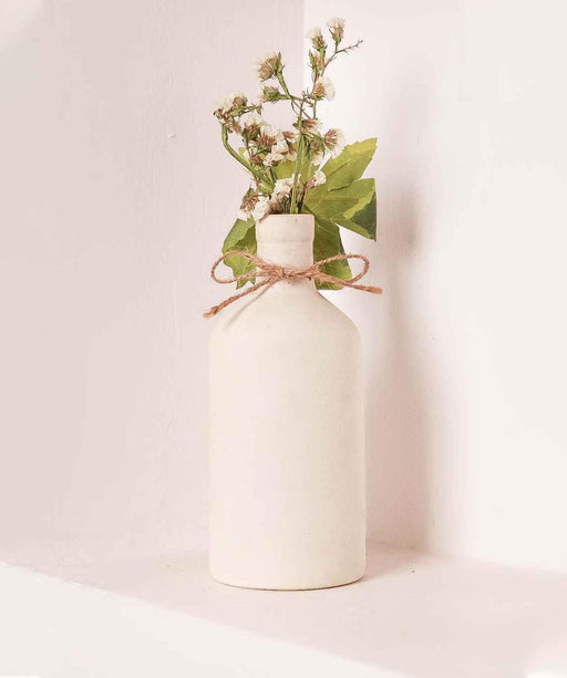 Buy Vase - Japanese Bottle Vase For Home Decor | White Color Flower Pot by Purezento on IKIRU online store