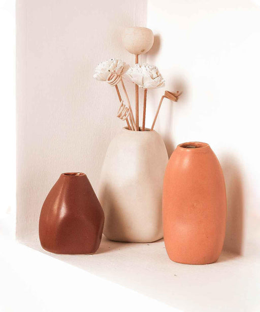 Buy Vase - Minimal Ceramic Bud Flower Vase Pot For Home And Office Decor, Set of 3 by Purezento on IKIRU online store