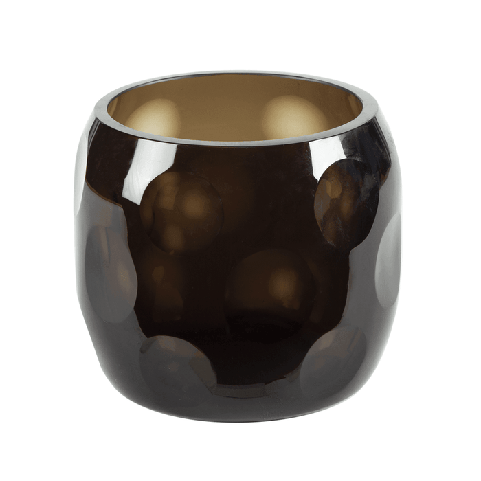 Buy Vase - Modern Glass Vase | Flower Vase In Smoke Golden Brown Finish by Home4U on IKIRU online store