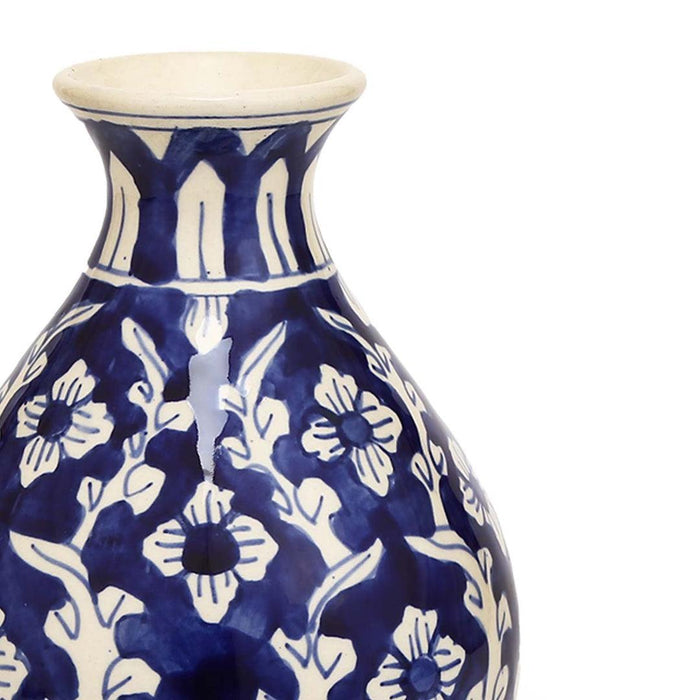 Buy Vase - Modern Printed Flower Vase | Decorative Ceramic Pot Blue & White by Home4U on IKIRU online store