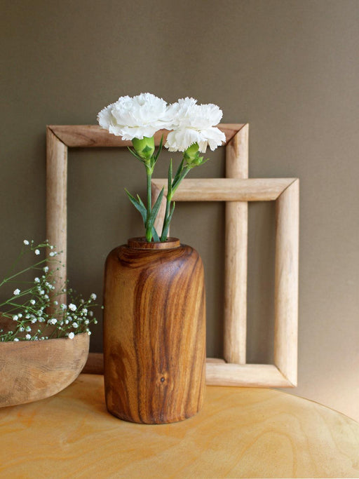 Buy Vase - Natural Wooden Cylinderical Vase For Living Room, Bed Room & Home Decor by Studio Indigene on IKIRU online store