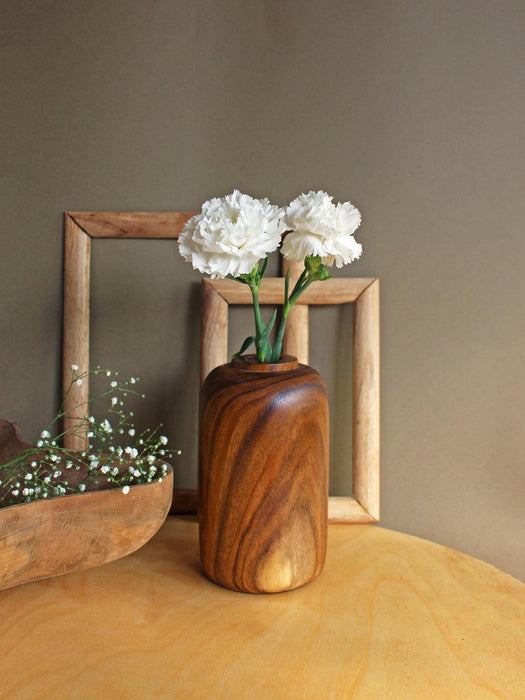 Buy Vase - Natural Wooden Cylinderical Vase For Living Room Bed Room & Home Decor by Studio Indigene on IKIRU online store