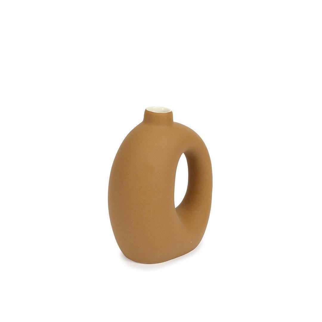 Buy Vase - Noah Ceramic Abstract Vase | Handmade Unique Brown Flower pot by Home4U on IKIRU online store