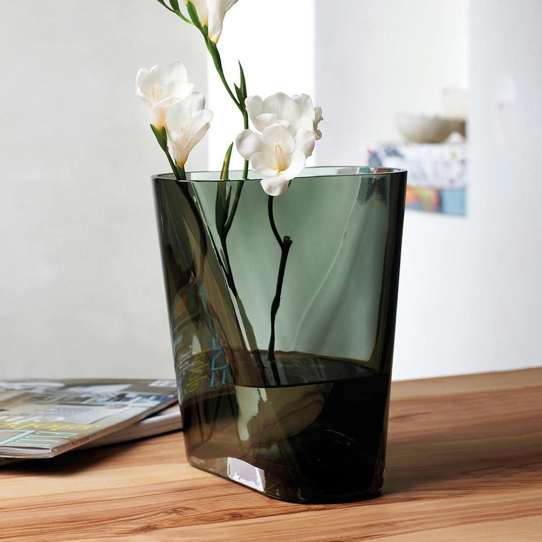 Buy Vase - Nude Inca Smoke Grey Stylish Vase | Small Glass Flower Pot by Home4U on IKIRU online store
