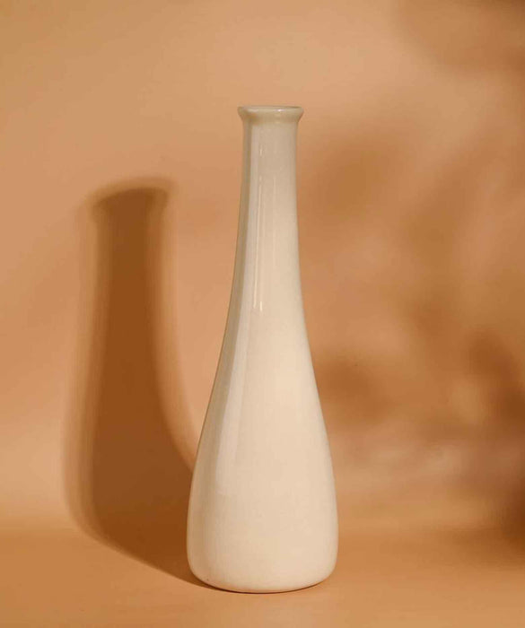 Buy Vase - White Tall Ceramic Flower Pot Vase for Home & Living Room Decor by Purezento on IKIRU online store