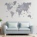 Buy Wall Art - 2D Wooden Wall Art Decor, World Map Decal, Pearly Silver by Wooden Art Studio on IKIRU online store