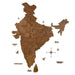 Buy Wall Art - 3D Wooden Wall Art Decor India Map Decal Chestnut by Wooden Art Studio on IKIRU online store