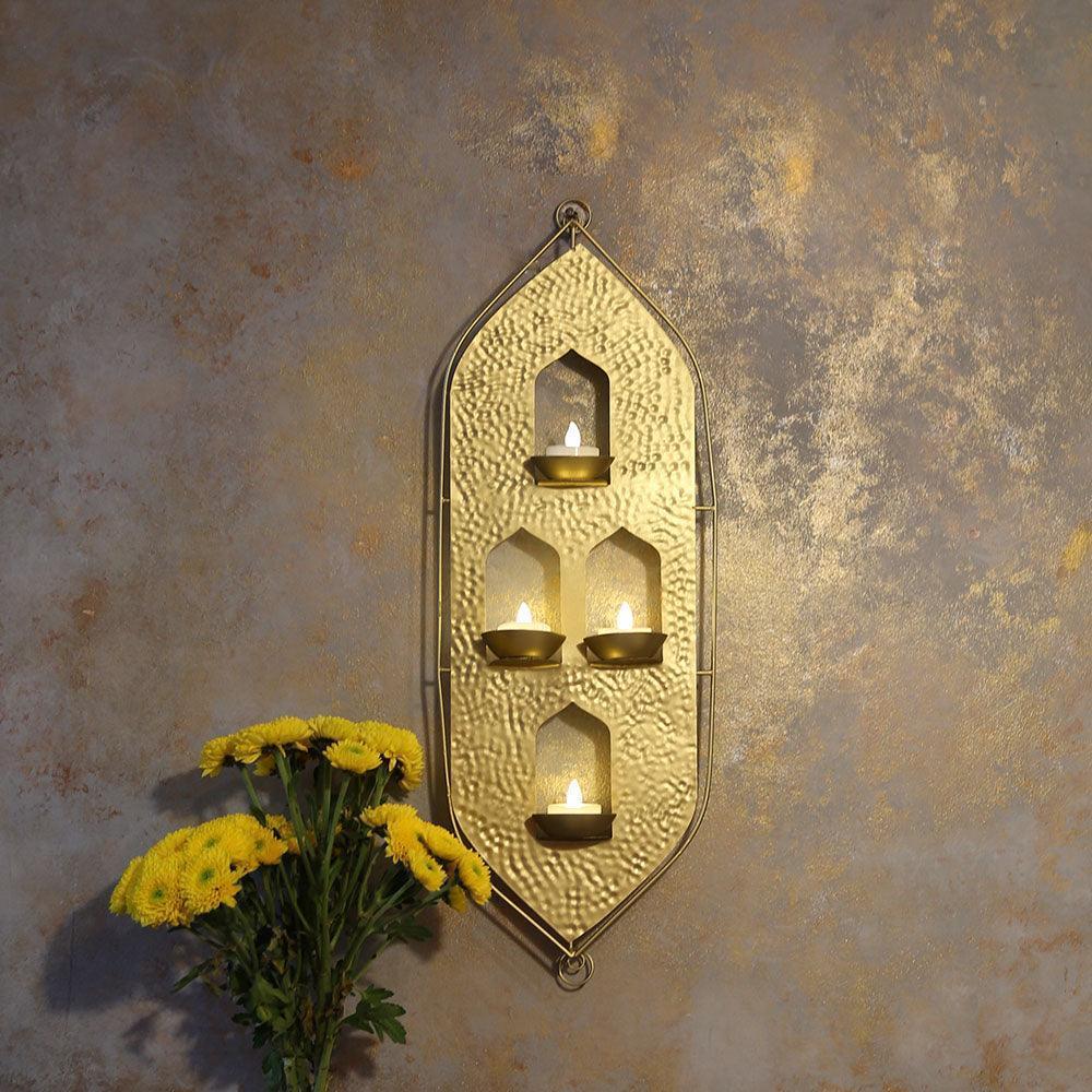 Buy Wall Art - Malhar Luxury Wall Hanging T Light Holder Screen For Festive & Home Decor by Courtyard on IKIRU online store