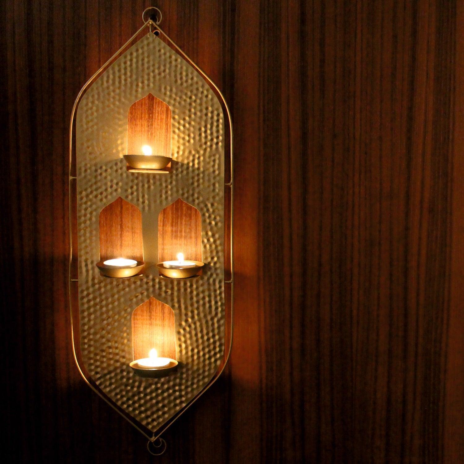 Buy Wall Art - Malhar Luxury Wall Hanging T Light Holder Screen For Festive & Home Decor by Courtyard on IKIRU online store