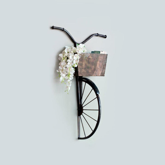 Buy Wall Art - Unique Retro Cycle With Basket Wall Decor | Iron Home Decor Items For Living Room by Orange Tree on IKIRU online store
