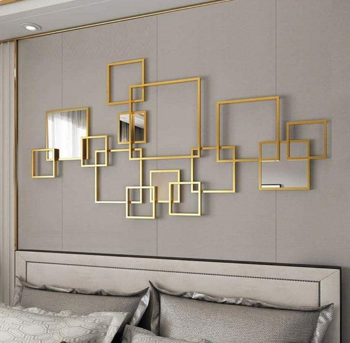 Urban Rectangular Abstract Metal Decoration Wall Art Hanging For Living Room