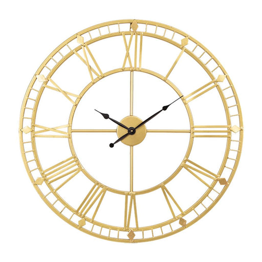 Buy Wall Clock - Beautiful Metal Wall Clock Golden Finish Roman Number Detailing by Home4U on IKIRU online store