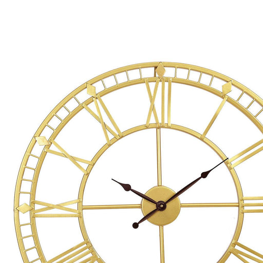 Buy Wall Clock - Beautiful Metal Wall Clock Golden Finish Roman Number Detailing by Home4U on IKIRU online store