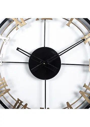 Buy Wall Clock - Beautiful Round Black & Gold Roman Number Wall Clock by Amaya Decors on IKIRU online store