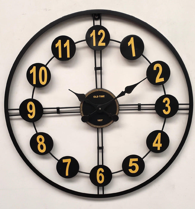 Buy Wall Clock - Decorative Black Metal Vintage Wall Clock For Living Room And Home by Zona International on IKIRU online store