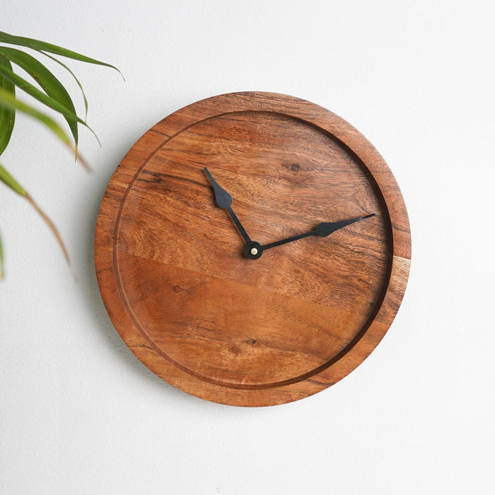 Buy Wall Clock - Elegant Wooden Round Wall Clock For Living Room Bedroom & Office by Casa decor on IKIRU online store