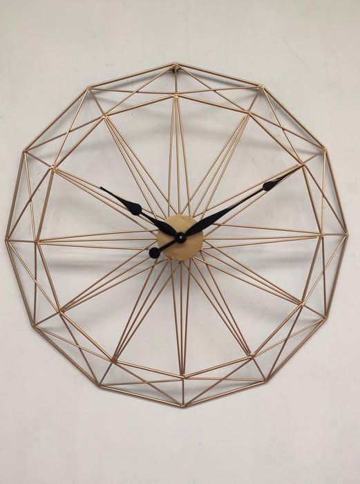 Buy Wall Clock - Geometrical Designer Decorative Golden Wall Clock For Living Room And Home by Zona International on IKIRU online store