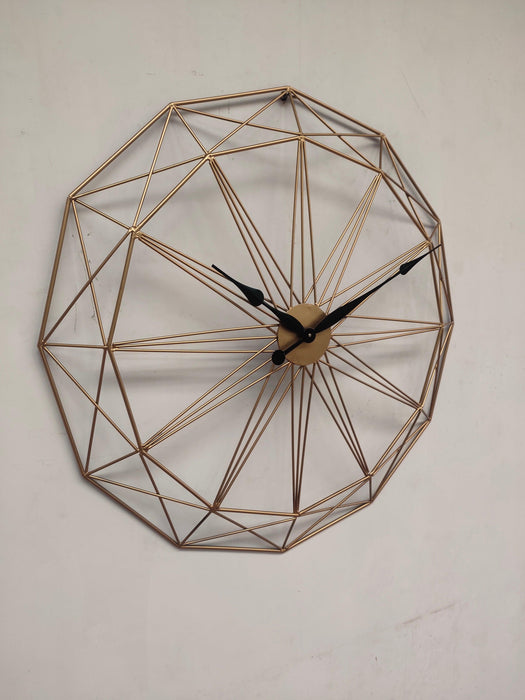 Buy Wall Clock - Geometrical Designer Decorative Golden Wall Clock For Living Room And Home by Zona International on IKIRU online store