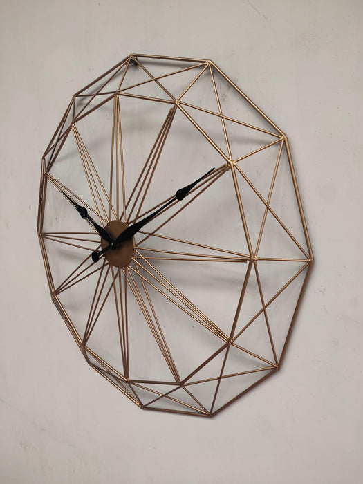 Buy Wall Clock - Geometrical Designer Decorative Golden Wall Clock For Living Room And Home by Zona International on IKIRU online store