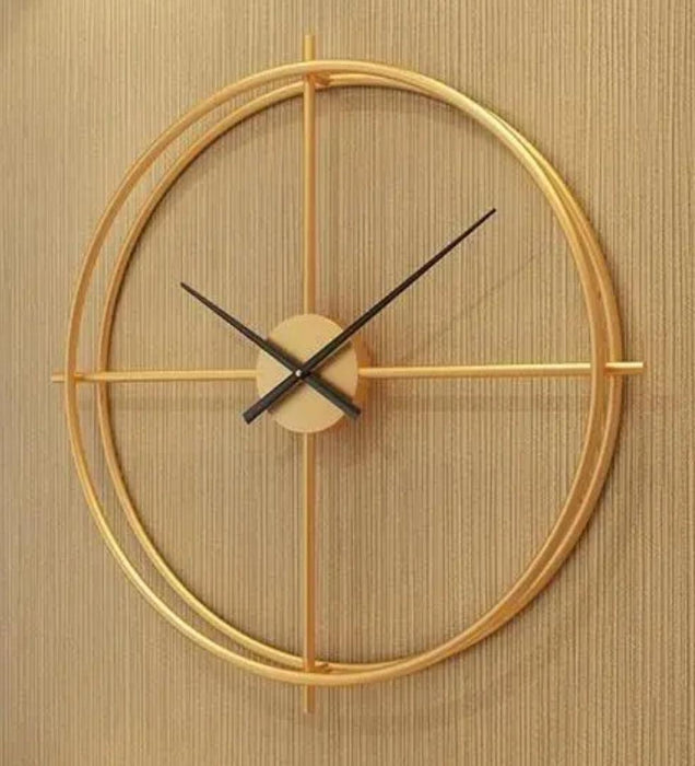 Buy Wall Clock - Golden Minimal Decorative Wall Clock For Living Room And Bedroom by Zona International on IKIRU online store