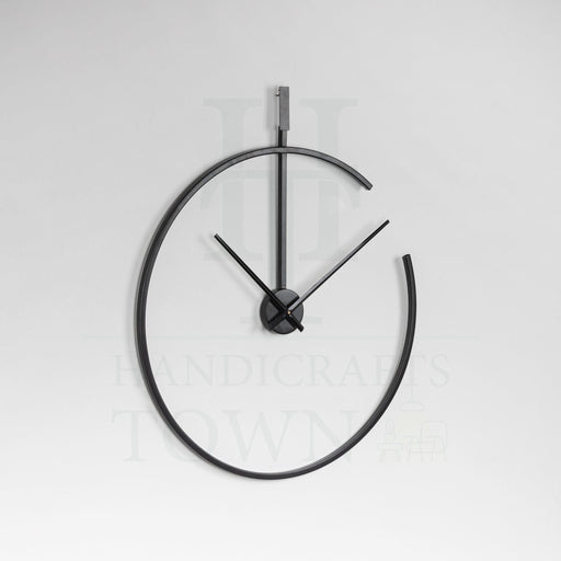 Buy Wall Clock - Minimilistic Black Round Metal Wall Clock For Living Room Office & Home Decor 24 Inches by Handicrafts Town on IKIRU online store