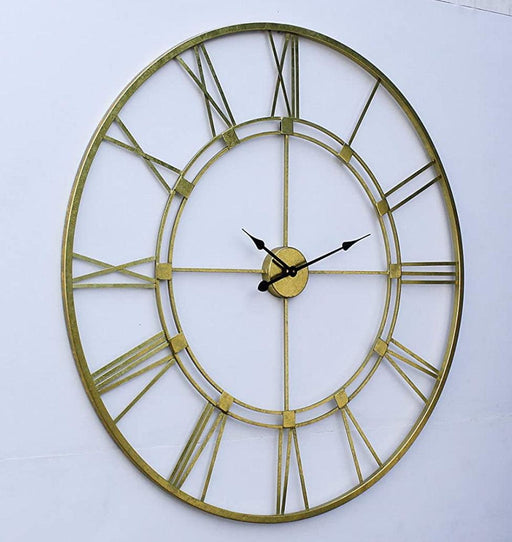 Buy Wall Clock - Modern Metallic Round Wall Clock For Living Room And Bedroom by Zona International on IKIRU online store