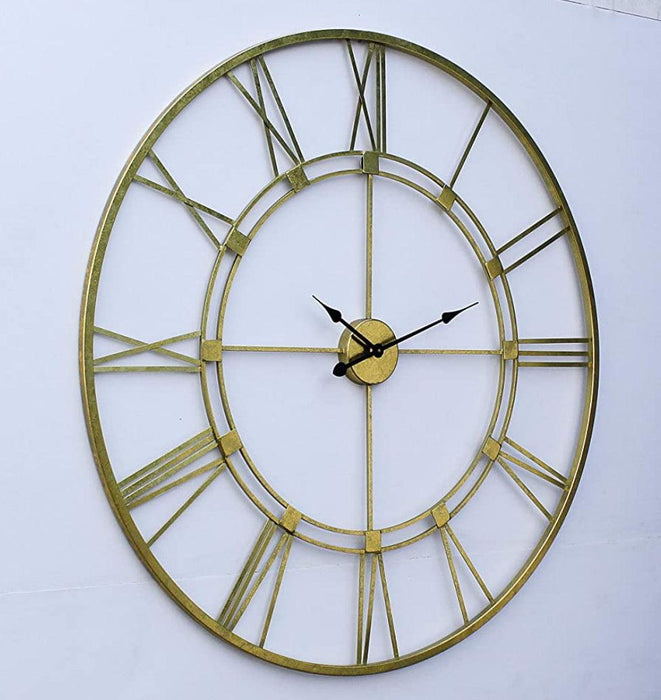 Buy Wall Clock - Modern Metallic Round Wall Clock For Living Room And Bedroom by Zona International on IKIRU online store