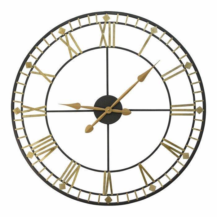 Buy Wall Clock - Vintage Round Metal Wall Clock with Black Golden Roman Numerals | 24 Inch Wall Clock For Drawing Room by Handicrafts Town on IKIRU online store