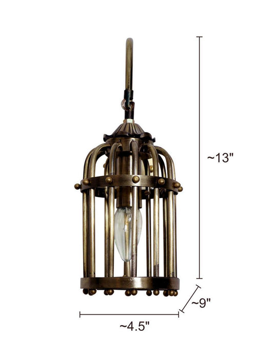 Buy Wall Light - Antique Birdcage Wall Sconce | Decorative Wall Lamp Light For Home Decor by Fos Lighting on IKIRU online store