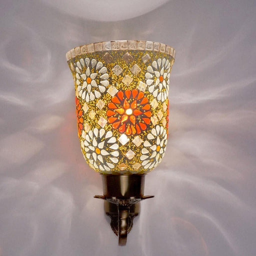Buy Wall Light - Decorative Mosaic Glass Wall Light | Mounted Wall Lamp by Fos Lighting on IKIRU online store