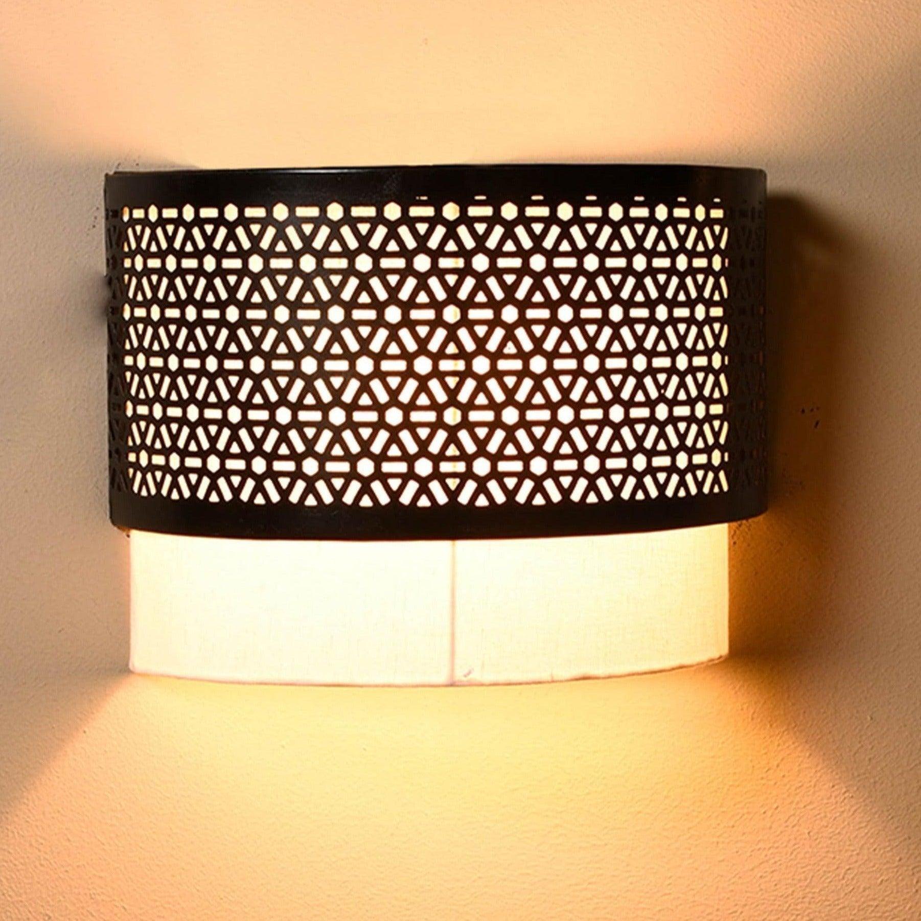 Buy Wall Light - Decorative Wall Lamp | Iron & Fabric Shade Wall Light For Balcony & Living Room by Orange Tree on IKIRU online store