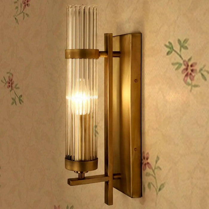 Buy Wall Light - Golden Fluted Wall Sconce | Fancy Wall Light Lamp For Indoor & Outdoor Decoration by Fos Lighting on IKIRU online store