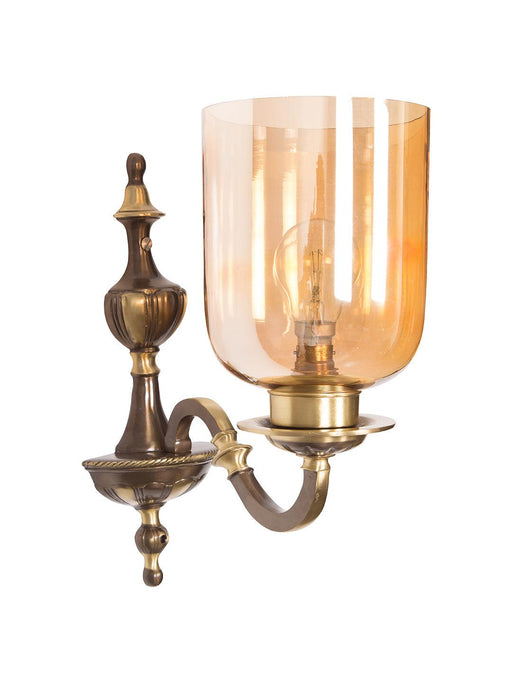 Buy Wall Light - Golden Luster Hurricane Classic Single Glass Wall Sconce Light Lamp For Home Decor by Fos Lighting on IKIRU online store