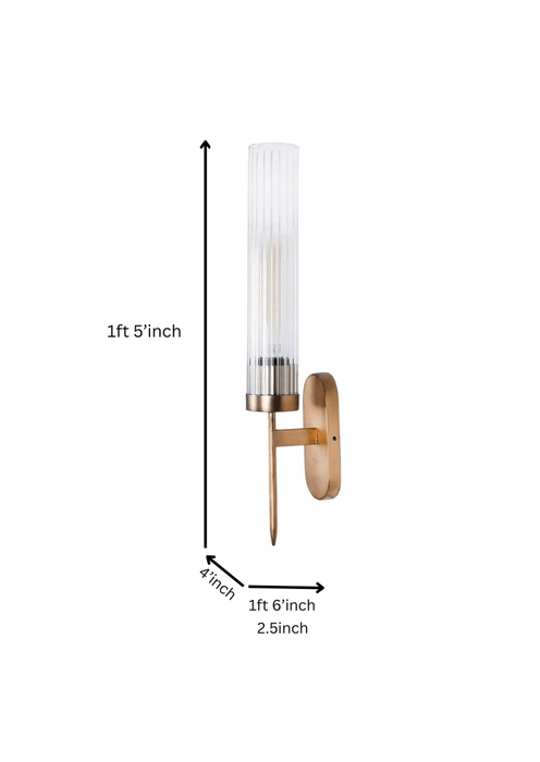 Buy Wall Light - Golden Mini Torchiere Wall Sconce Sleek Lamp Light For Indoor & Outdoor Decoration by Fos Lighting on IKIRU online store