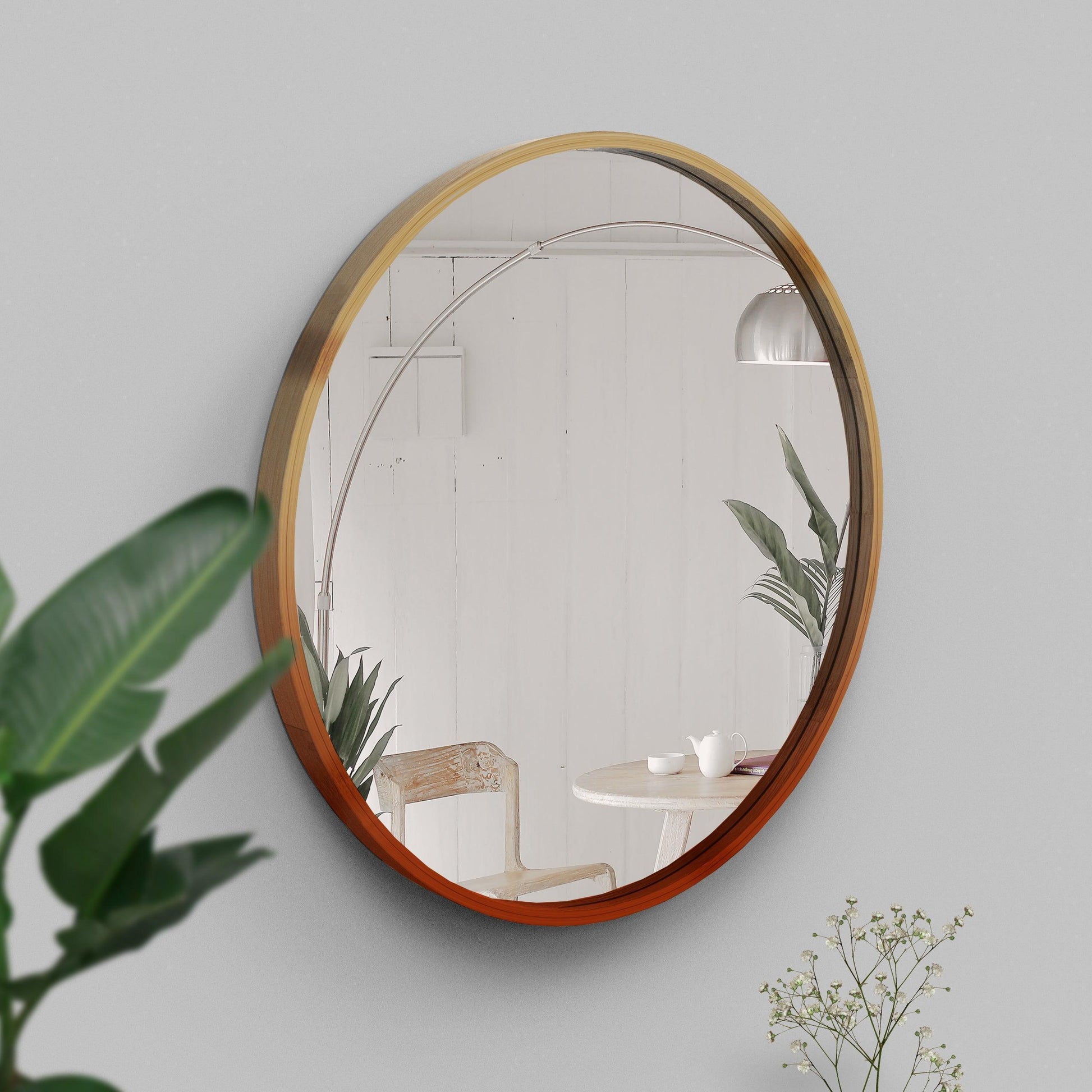 Buy Wall Mirror - Bamboo Mira Round Small Mirror | Circular Wall Mirror For Home Decor by Mianzi on IKIRU online store
