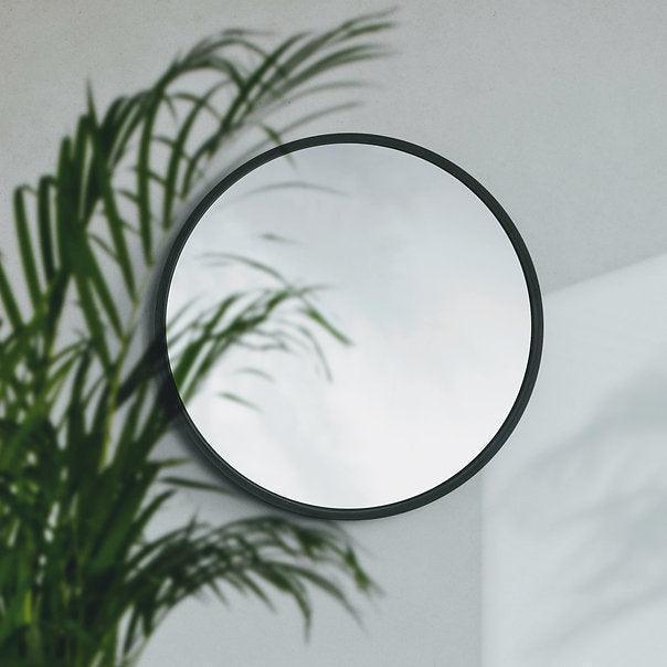 Buy Wall Mirror - Mira Black Round Wall Mirror | Circular Mirror For Home Decor by Mianzi on IKIRU online store