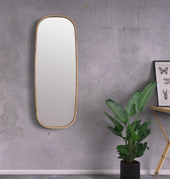 Buy Wall Mirror - Mira Squircle Large Wall Mirror | Rectangular Natural Bamboo Mirror For Home Decor by Mianzi on IKIRU online store