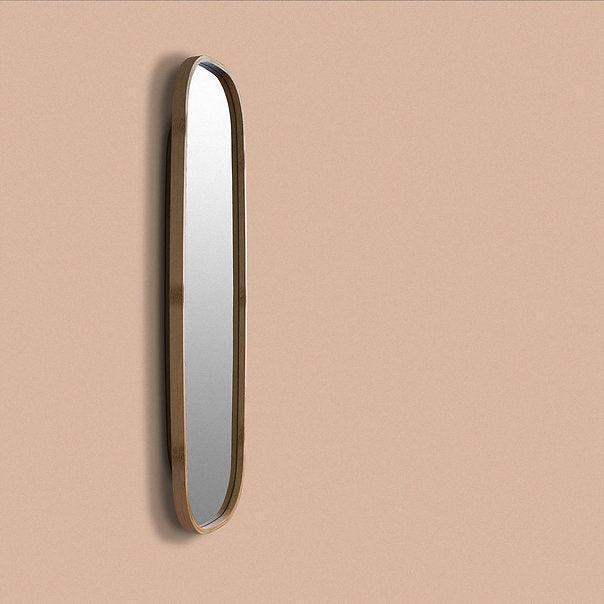 Buy Wall Mirror - Mira Squircle Large Wall Mirror | Rectangular Natural Bamboo Mirror For Home Decor by Mianzi on IKIRU online store