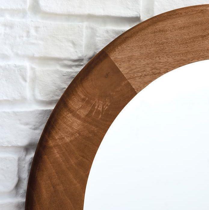 Buy Wall Mirror - Round Wall Mirror For Living Room | Wooden Frame Mirror For Home by The home dekor on IKIRU online store