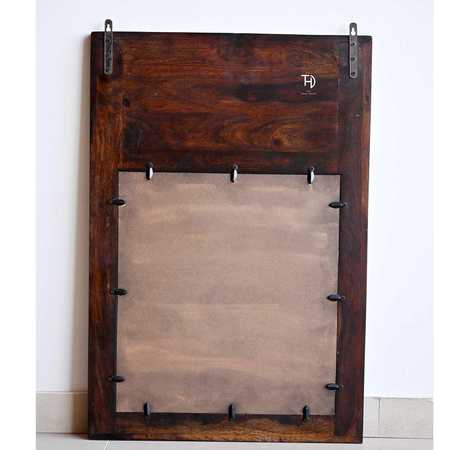 Buy Wall Mirror - Vintage Mirror Frame | Rectangular Mirror With Wooden Frame For Home by The home dekor on IKIRU online store