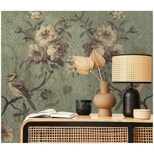 Buy Wallpaper - Hand Painted Birds on Trees Wallpaper by Reach Decor on IKIRU online store