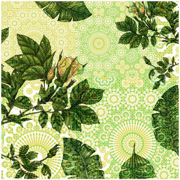 Buy Wallpaper - Mosaic Floral Art Green Wallpaper by Reach Decor on IKIRU online store