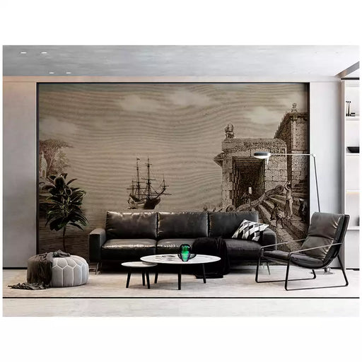 Buy Wallpaper - Ships on the Sea Shore Wallpaper by Reach Decor on IKIRU online store