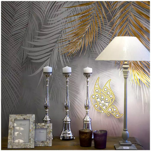 Buy Wallpaper - That Grey & Golden Leaves Wallpaper by Reach Decor on IKIRU online store
