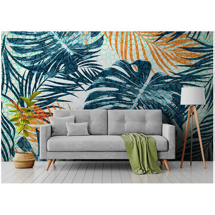 Buy Wallpaper - The Blue Leaves Wallpaper by Reach Decor on IKIRU online store