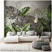 Buy Wallpaper - The Grey & Green Leaves Wallpaper by Reach Decor on IKIRU online store