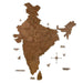 Buy World Map - 3D India Map Decal Chestnut | Wooden Wall Art Decor For Office by Wooden Art Studio on IKIRU online store